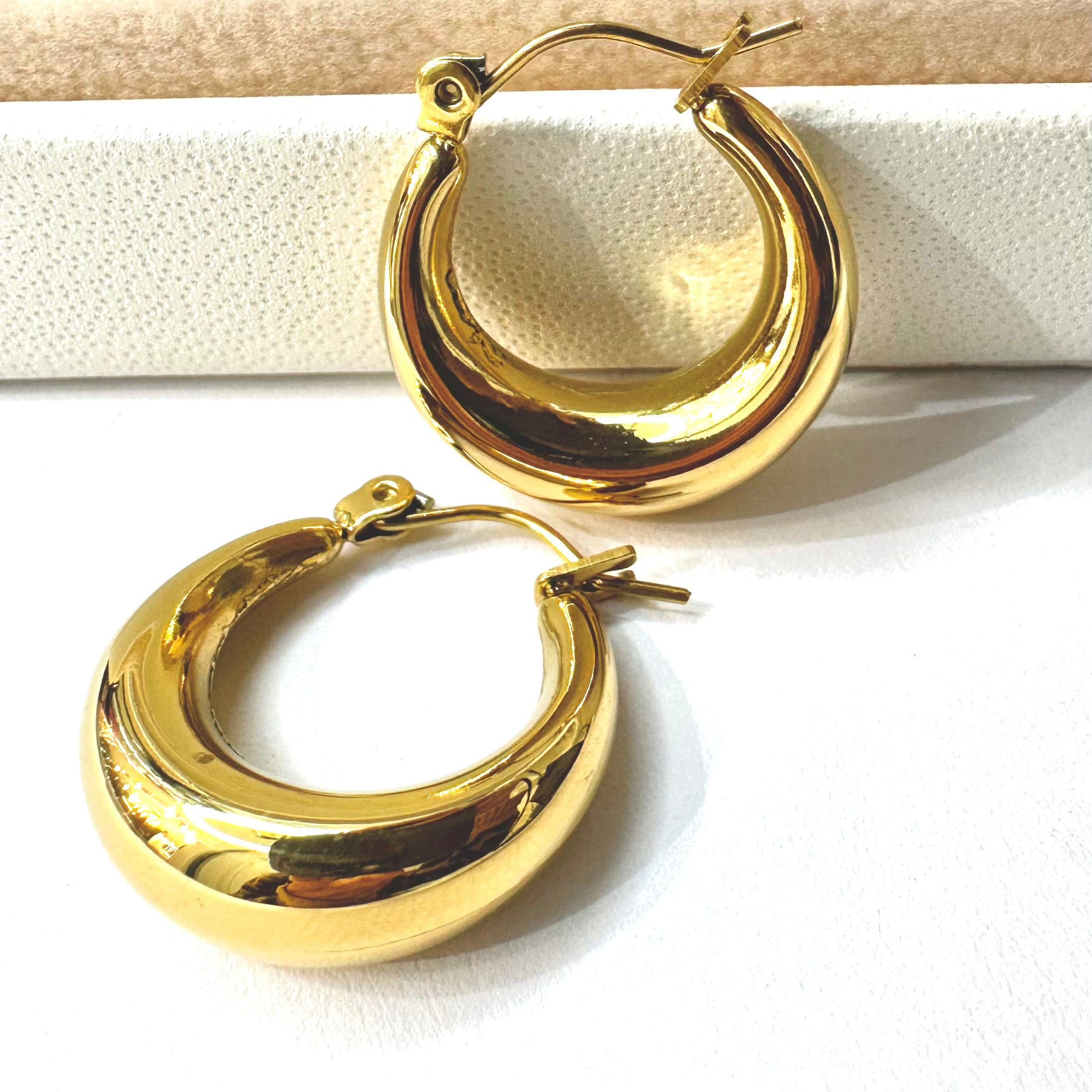 AROS DE BAÑO DE ORO | ARGOLLA BAG | 20x0.6MM