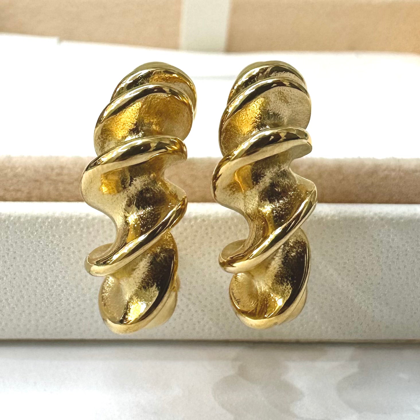 AROS DE BAÑO DE ORO | ARGOLLA ESPIRAL | 25x0.9MM