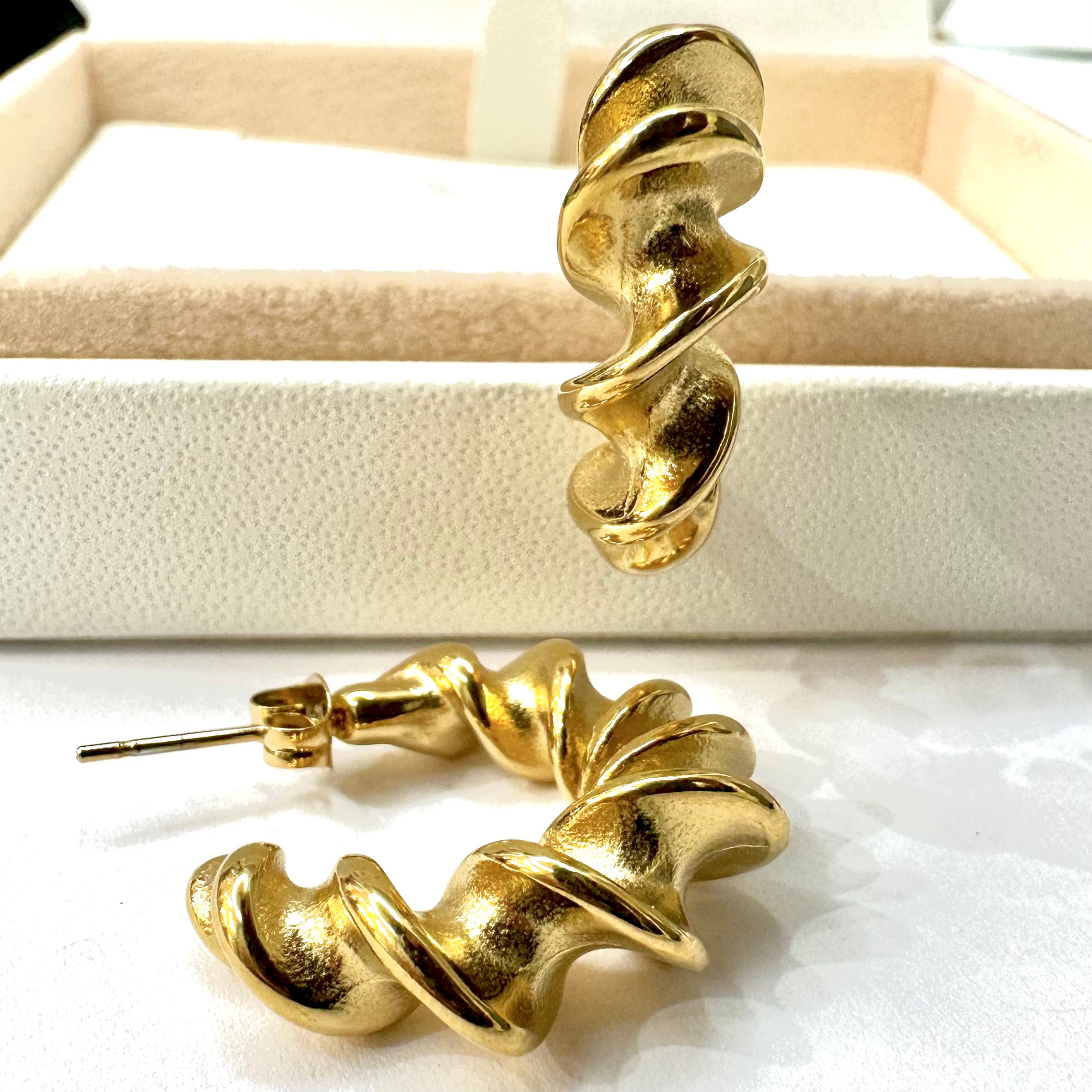 AROS DE BAÑO DE ORO | ARGOLLA ESPIRAL | 25x0.9MM