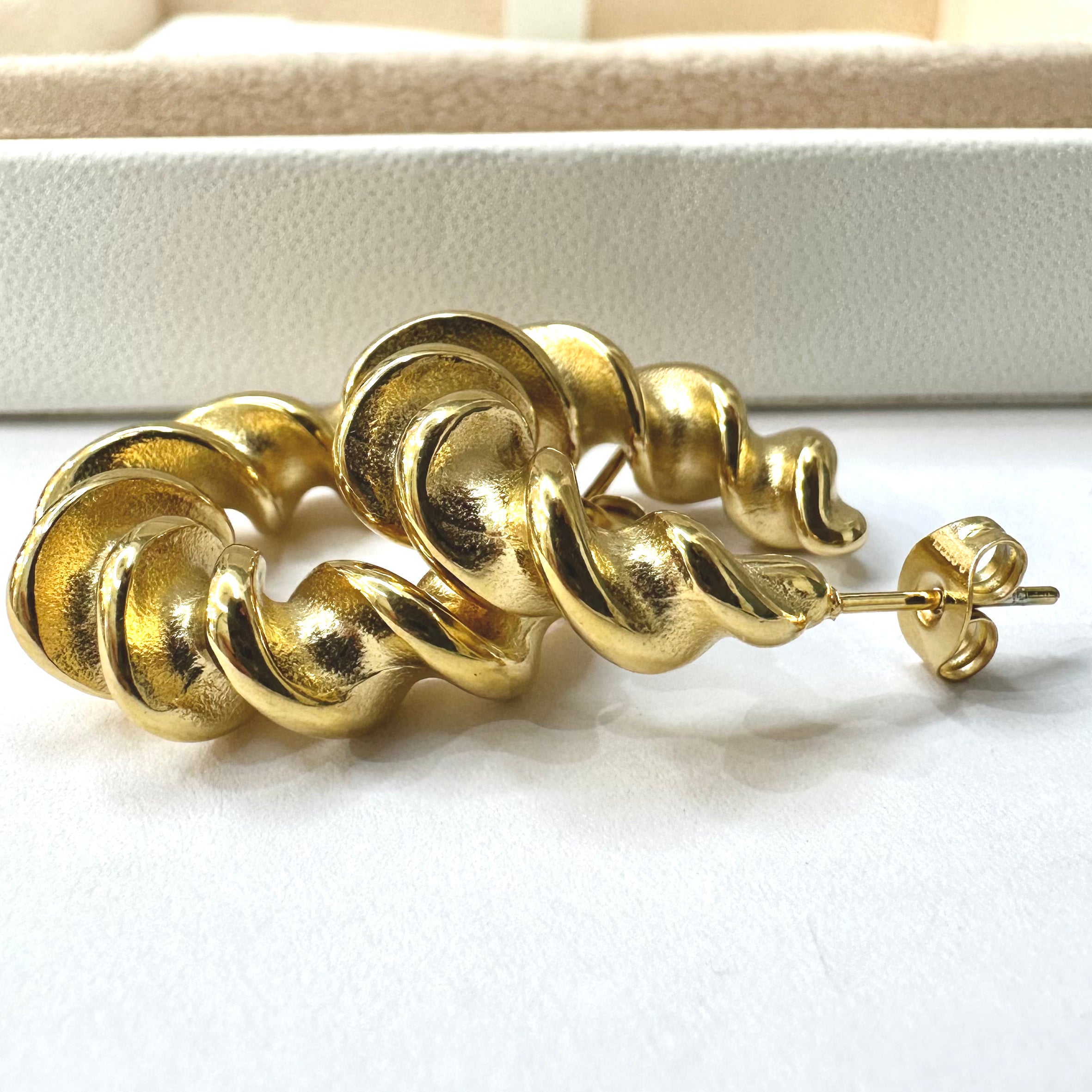 AROS DE BAÑO DE ORO | ARGOLLA ESPIRAL | 25x0.9MM