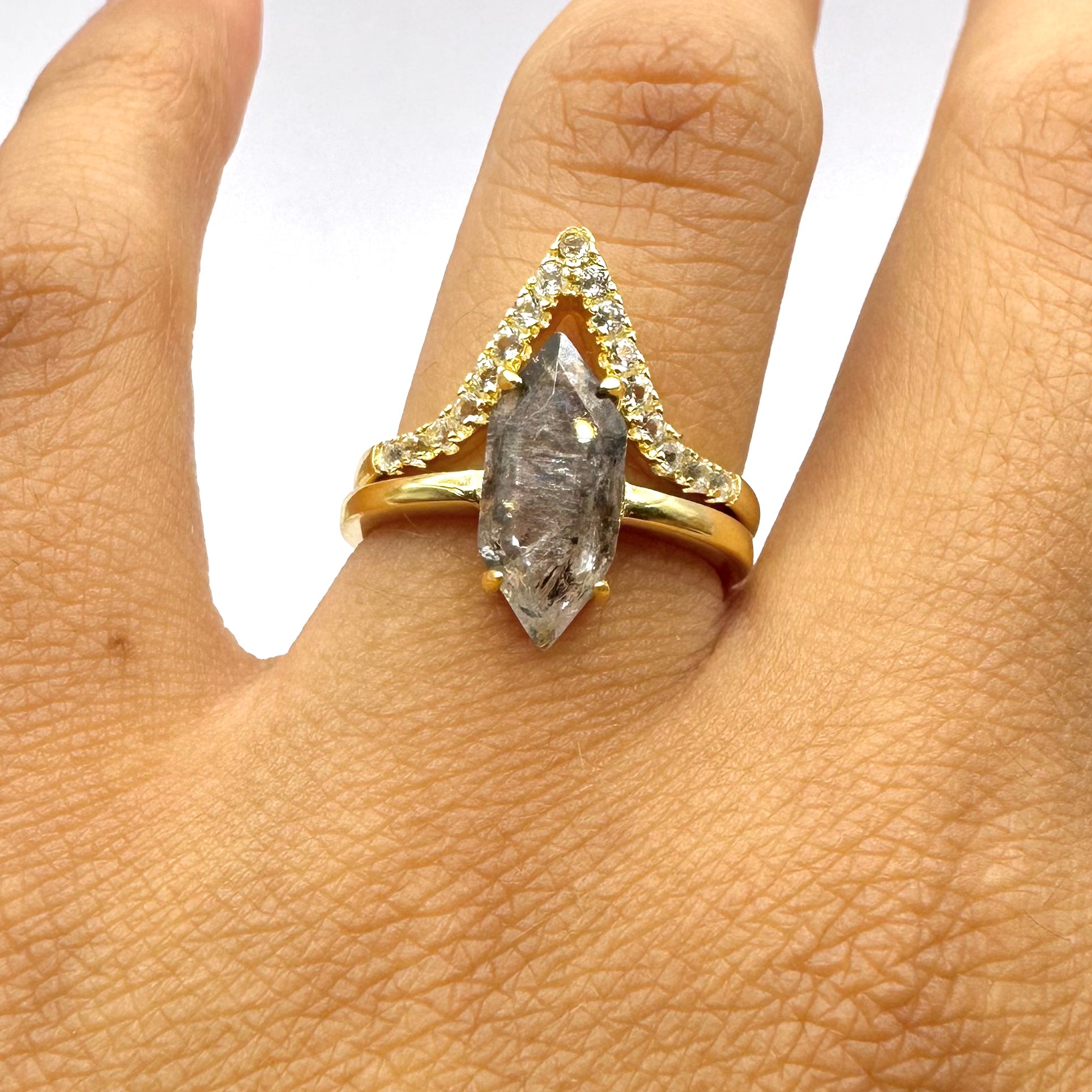 ANILLO DOBLE PUNTA | BAÑO DE ORO 14K