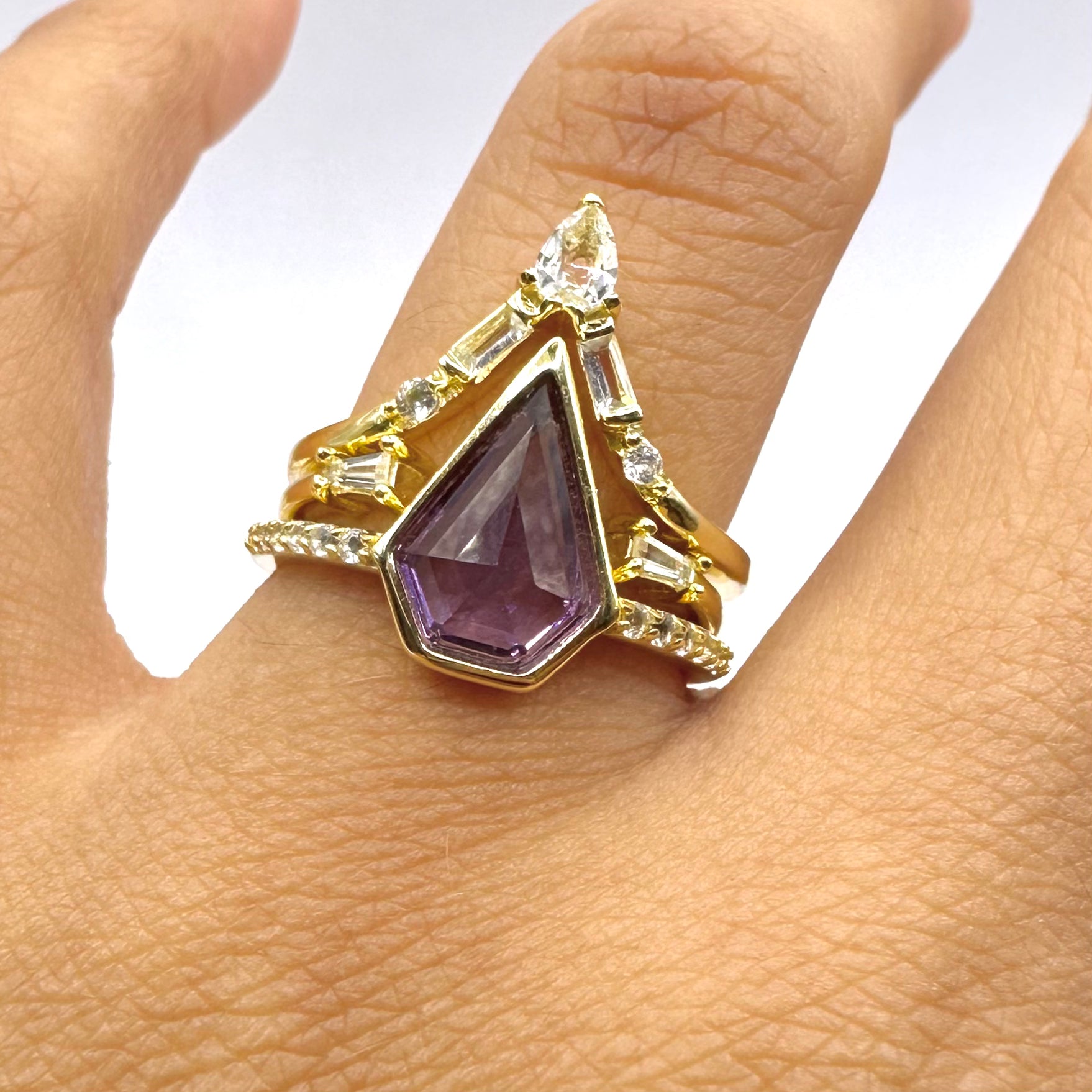 ANILLO CASTILLO BANO DE ORO 14K