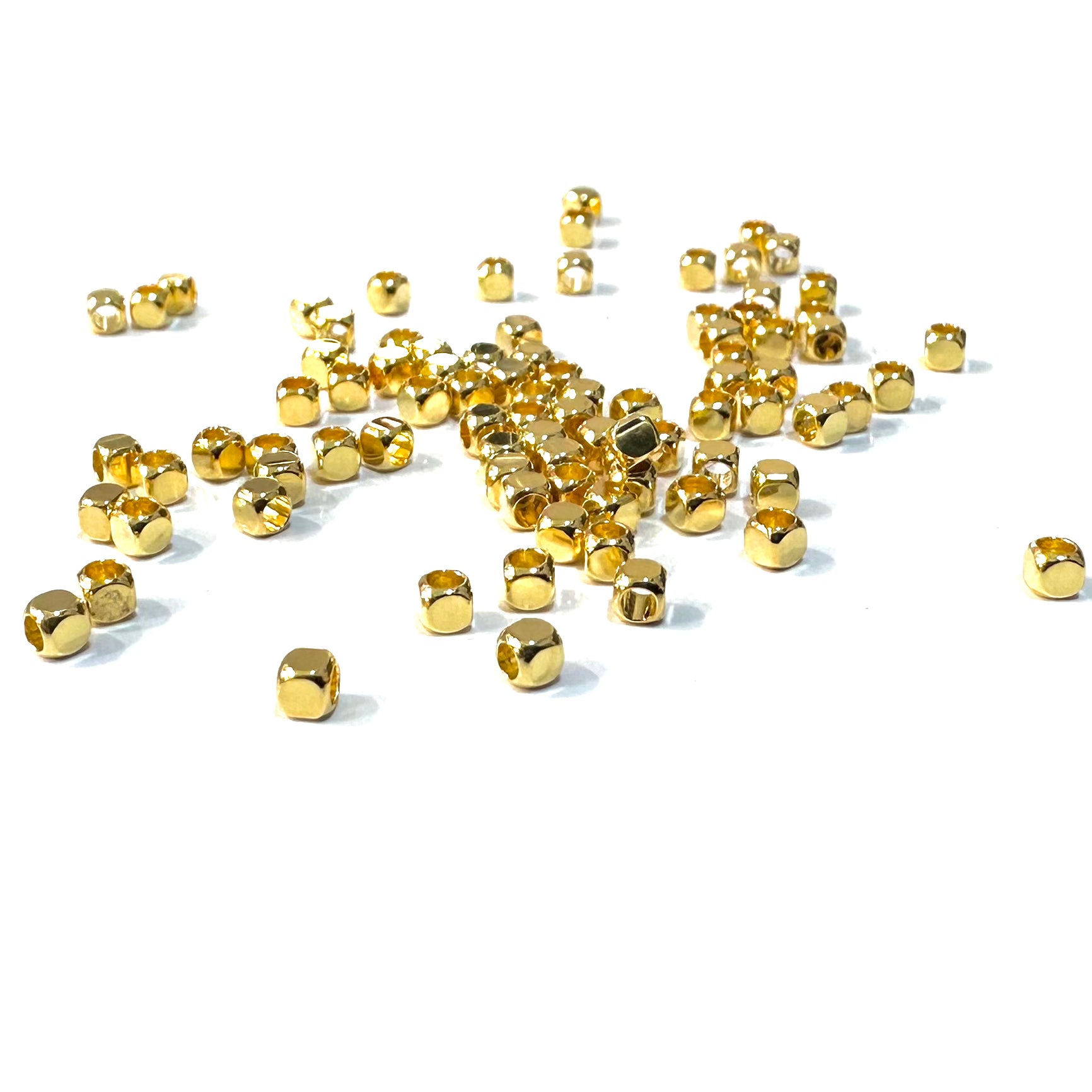 SEPARADOR CUBO | BAÑO DE ORO 18K | 2MM | 10 UND