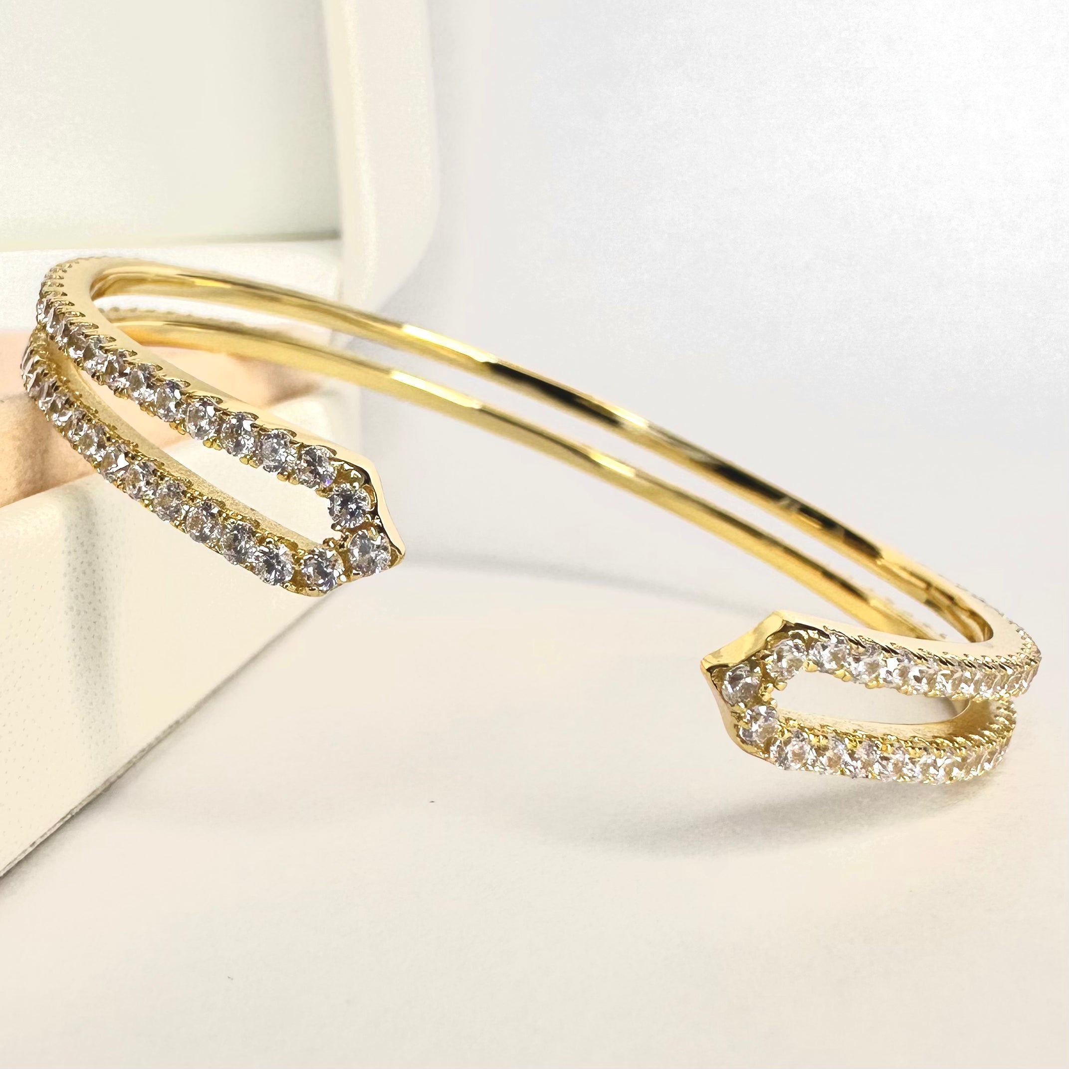 PULSERA DOS LINEAS | BAÑO DE ORO 14K | 16CM