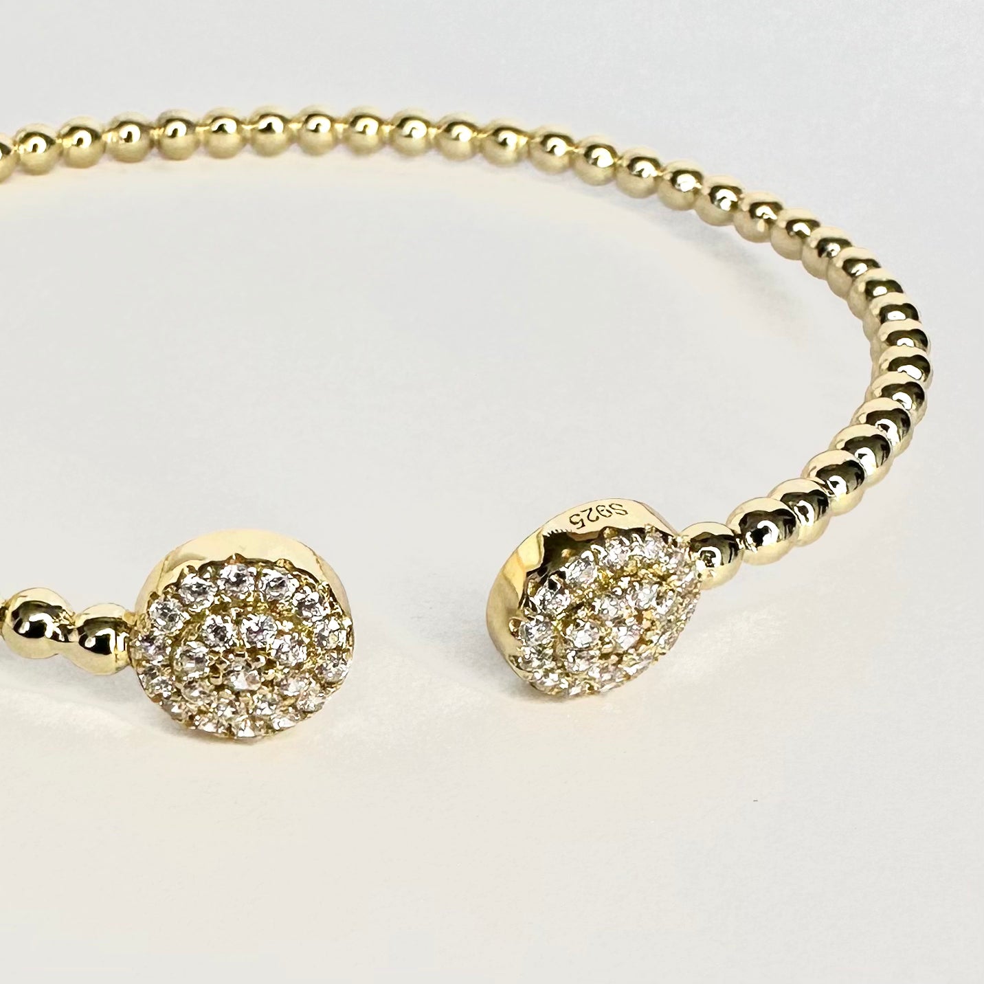 PULSERA DOS CIRCULOS | BAÑO DE ORO 14K | 16CM