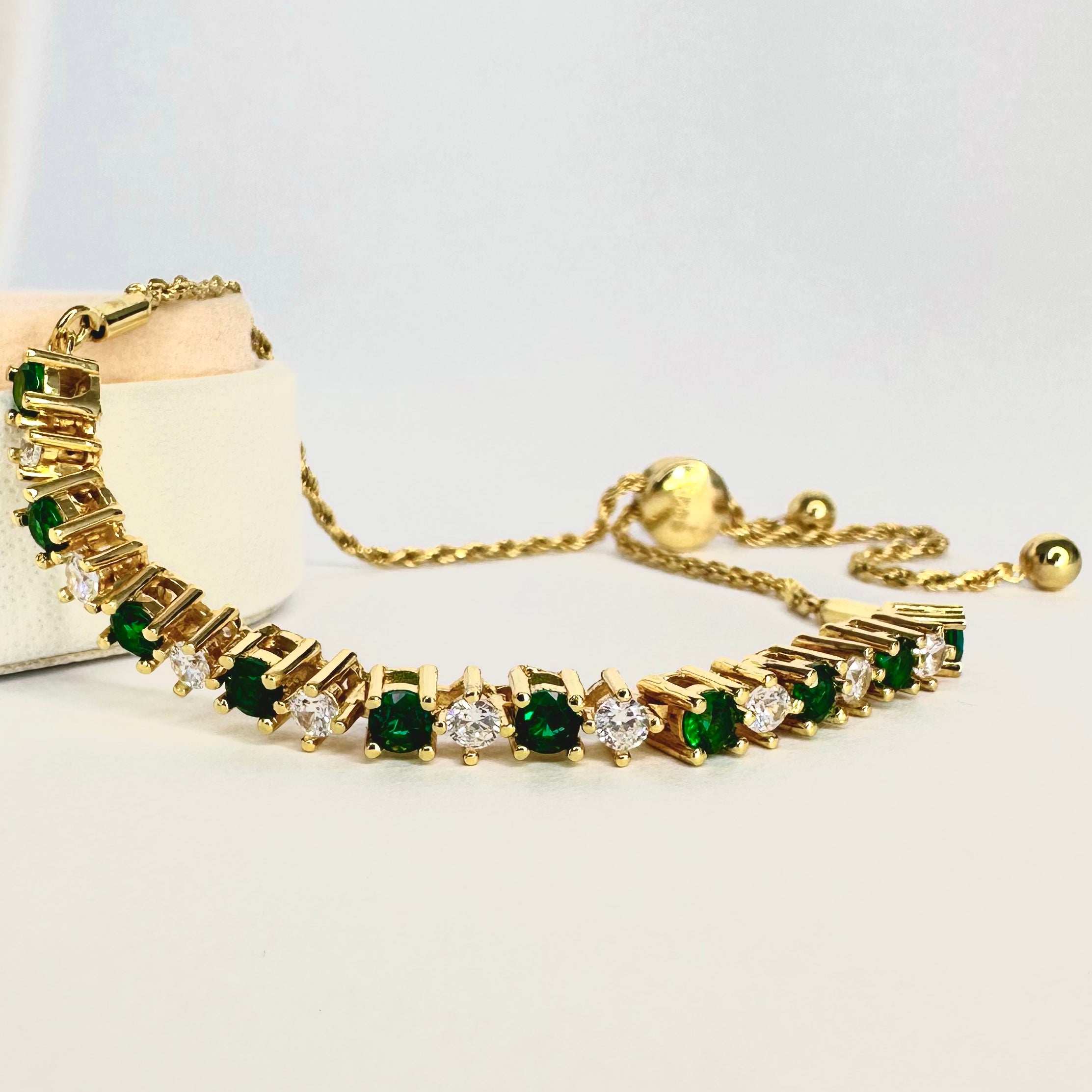 PULSERA DOS COLORES | BAÑO DE ORO 14K | 24CM