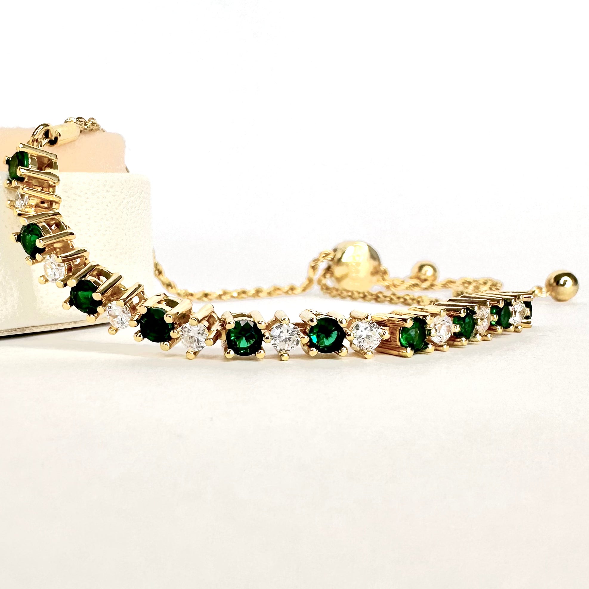 PULSERA DOS COLORES | BAÑO DE ORO 14K | 24CM