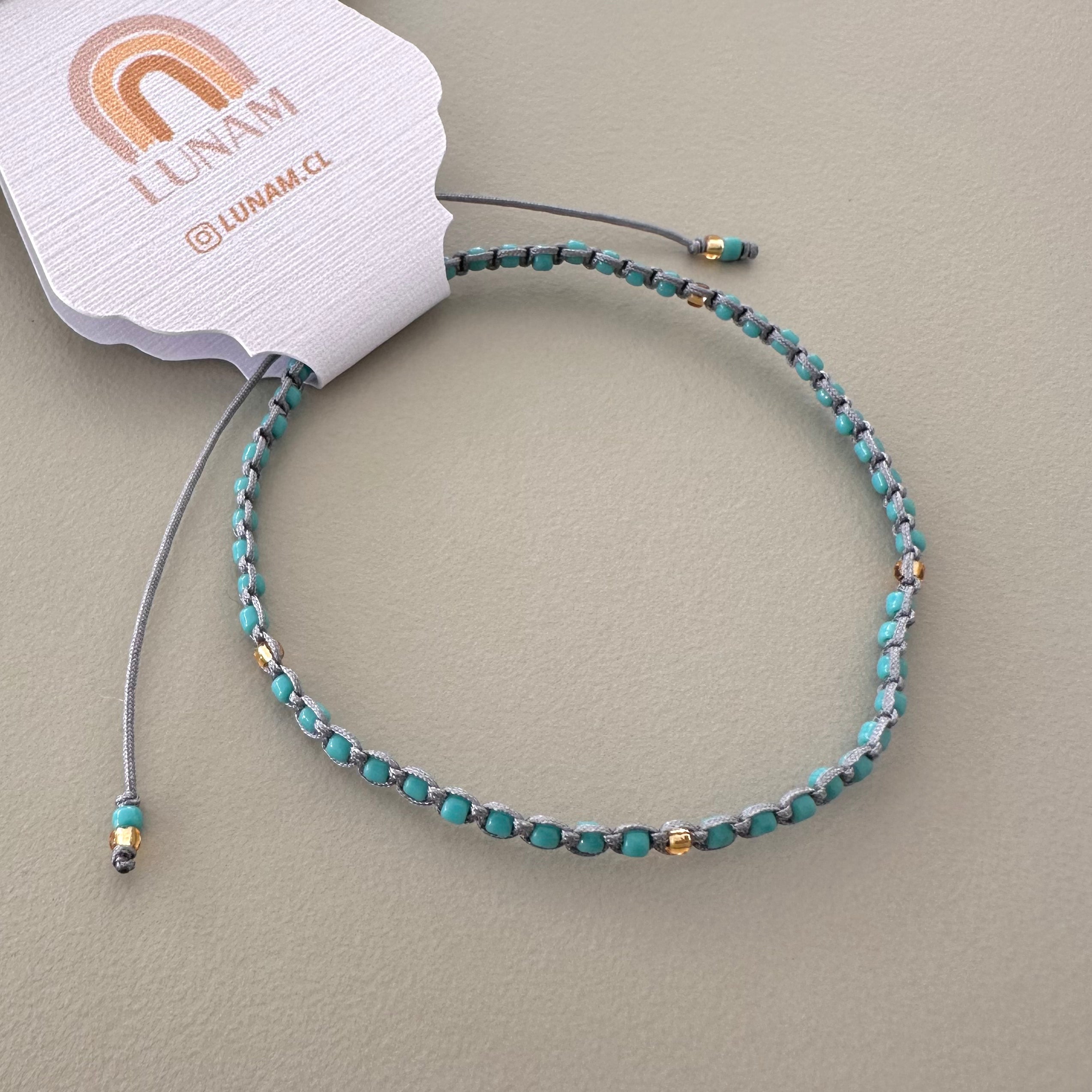 PULSERA TEJIDA TURQUESA | LUNAM