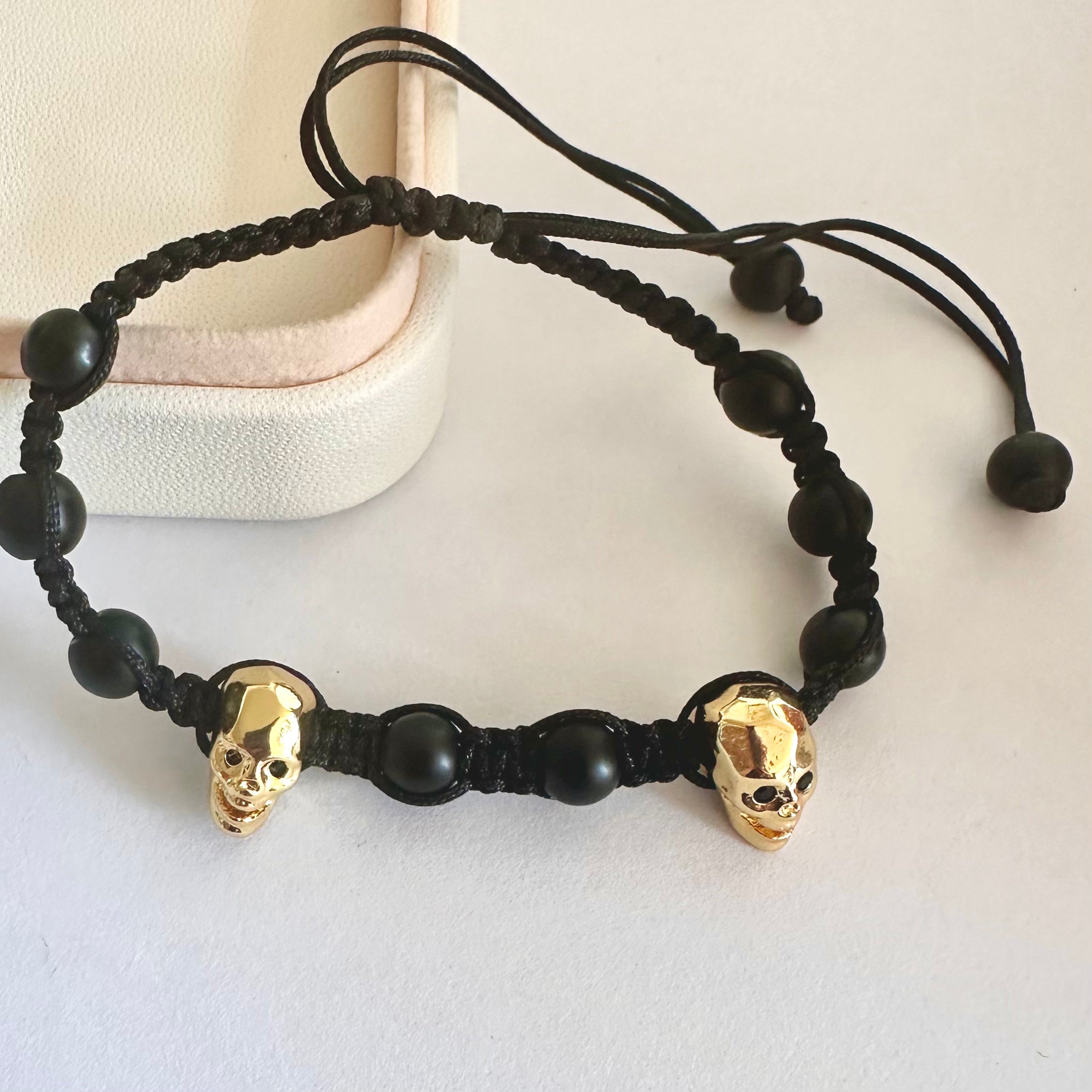 PULSERA HALLOWEEN | 2 CALAVERAS | ONIX MATTE