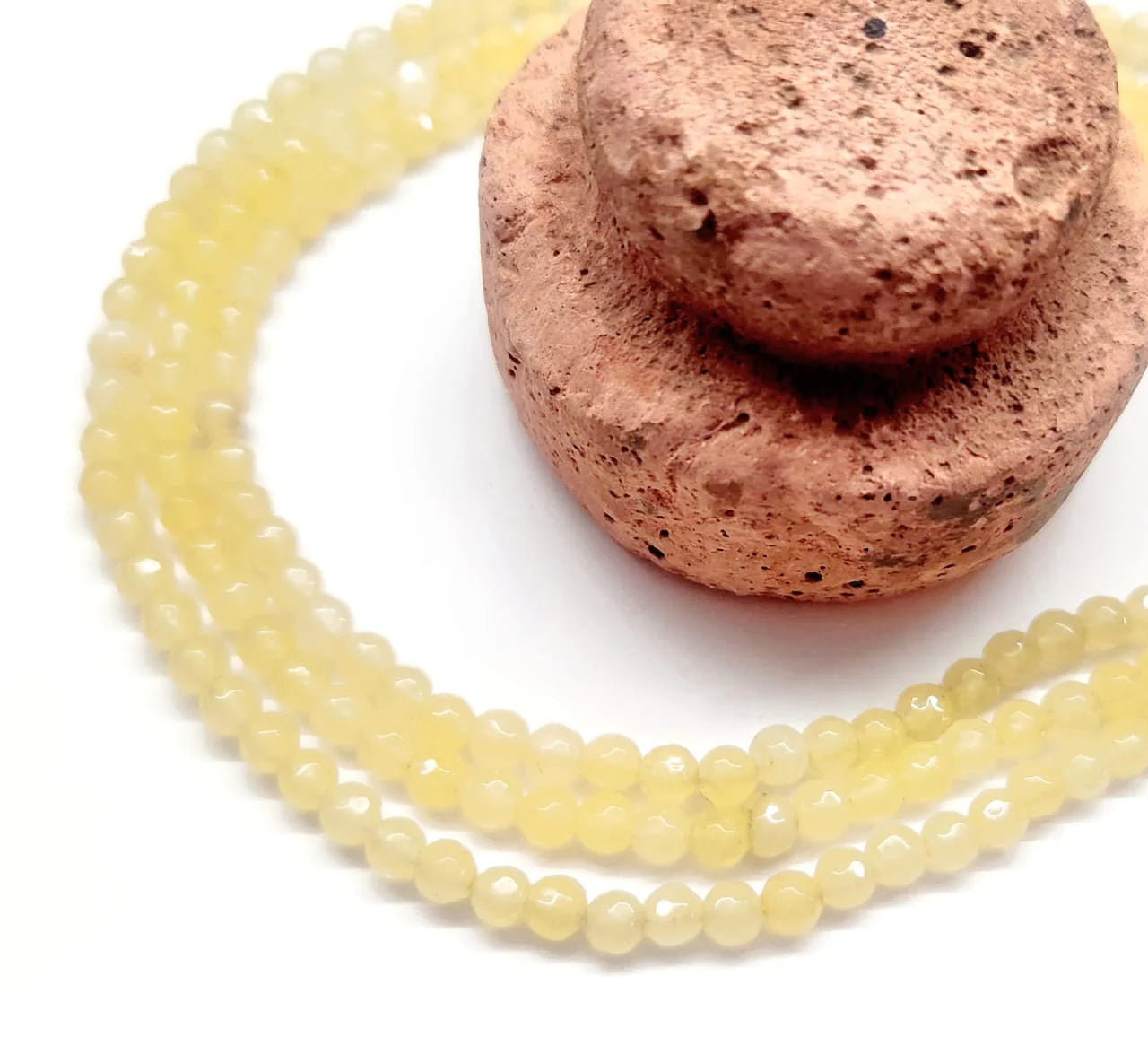 AGATA FACETADA | 4MM | CREMA AMARILLA TRASLUCIDO