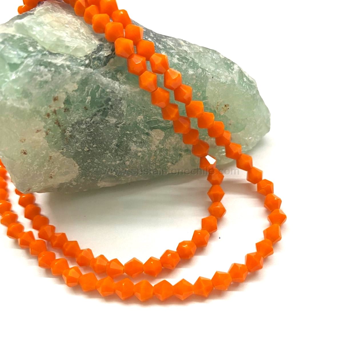 CRISTAL BICONO | 4MM | MATTE NARANJA