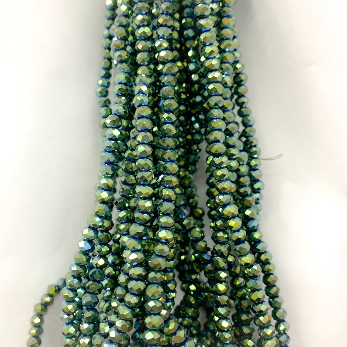 Cristal Chato | 4mm | Metal Verde Azul