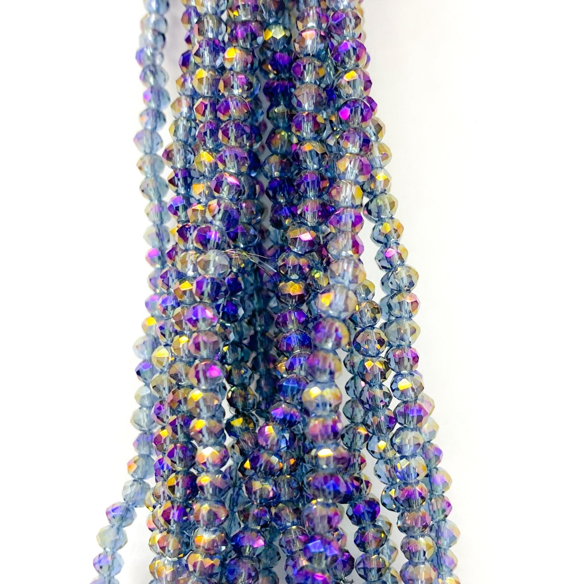 Cristal Chato | 4mm | Tornasol Bicolor Humo Morado(15-63X)[14-35A]