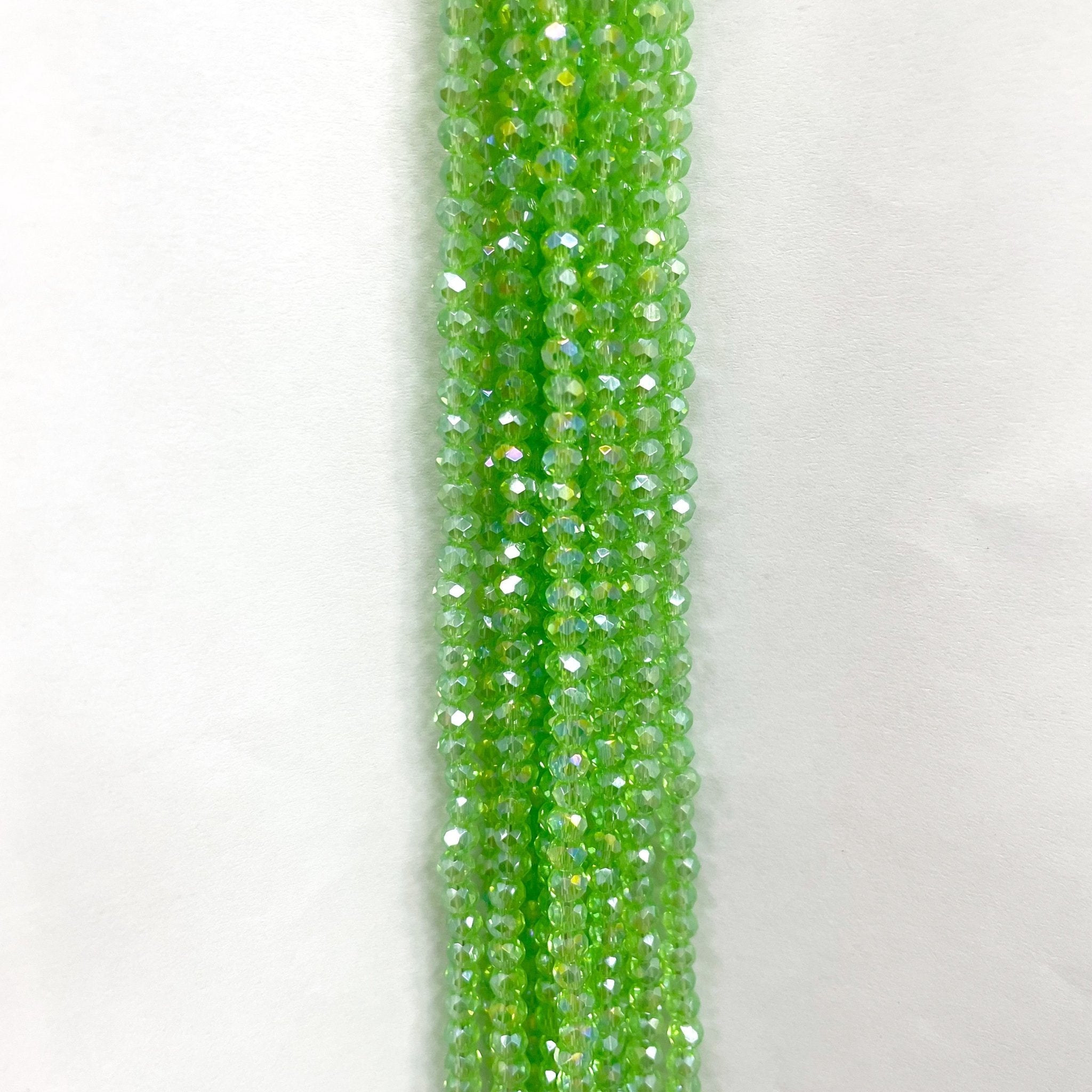 Cristal Chato | 4mm | Tornasol Verde Claro