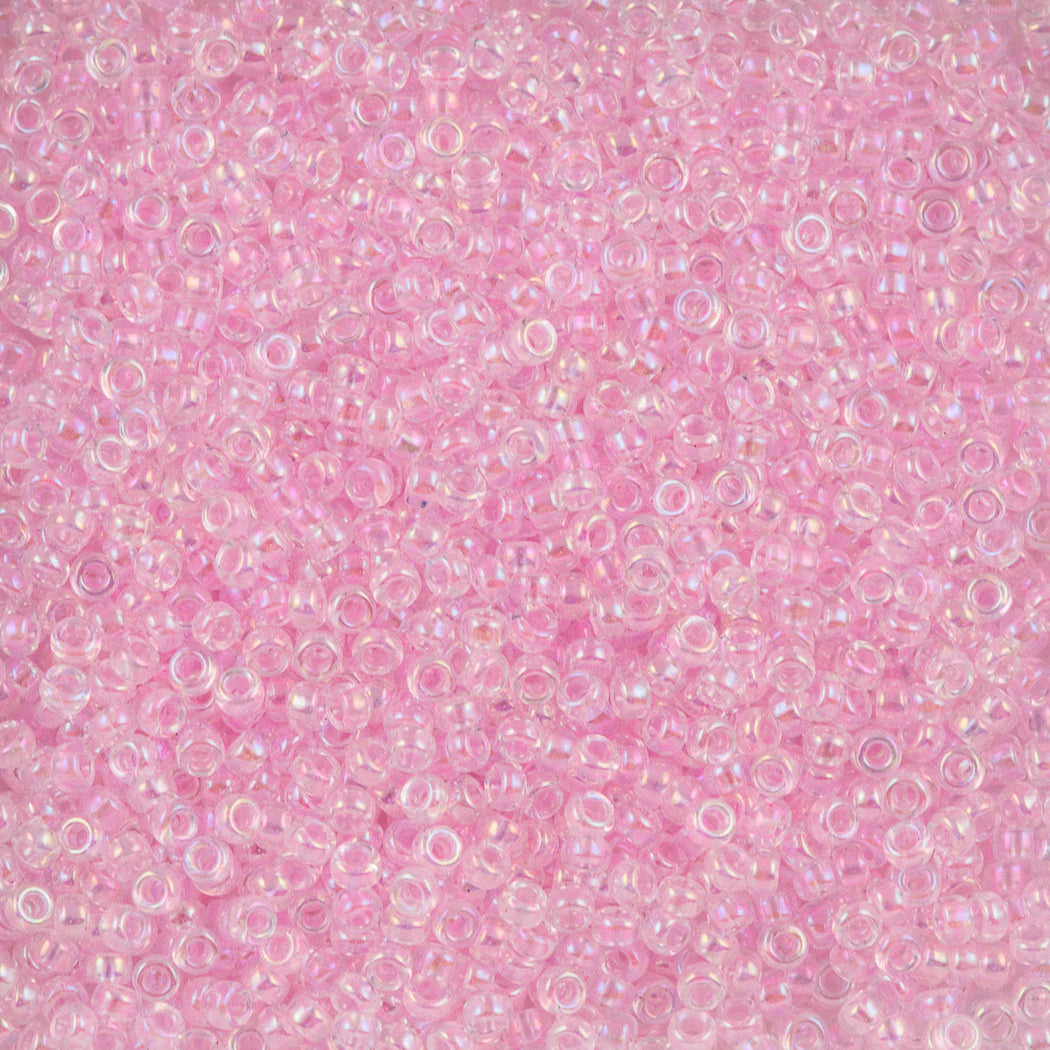 Miyuki Round Rocailles 8/0 | 266RR | Transparente Rosado AB