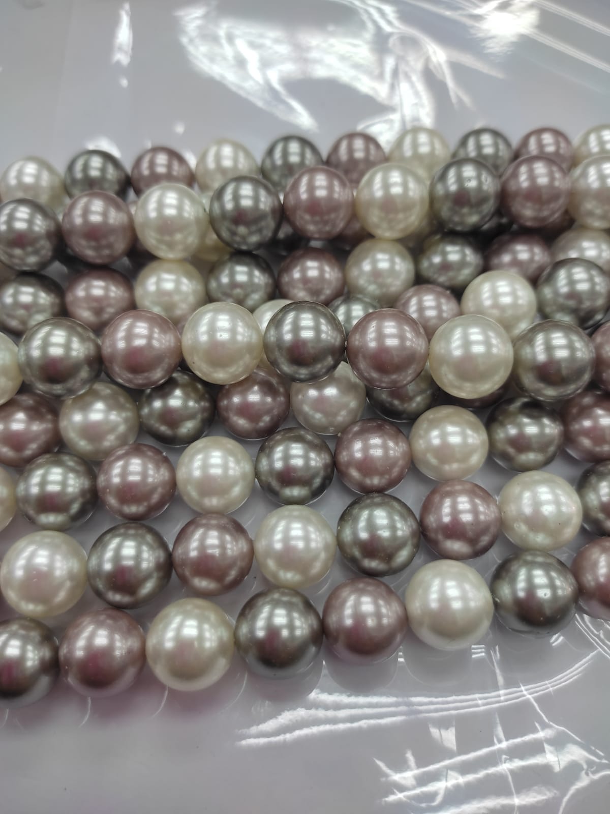 PERLA SHELL | 12MM | MIX BLANC GRIS LILA(7-24U)[14-52D]