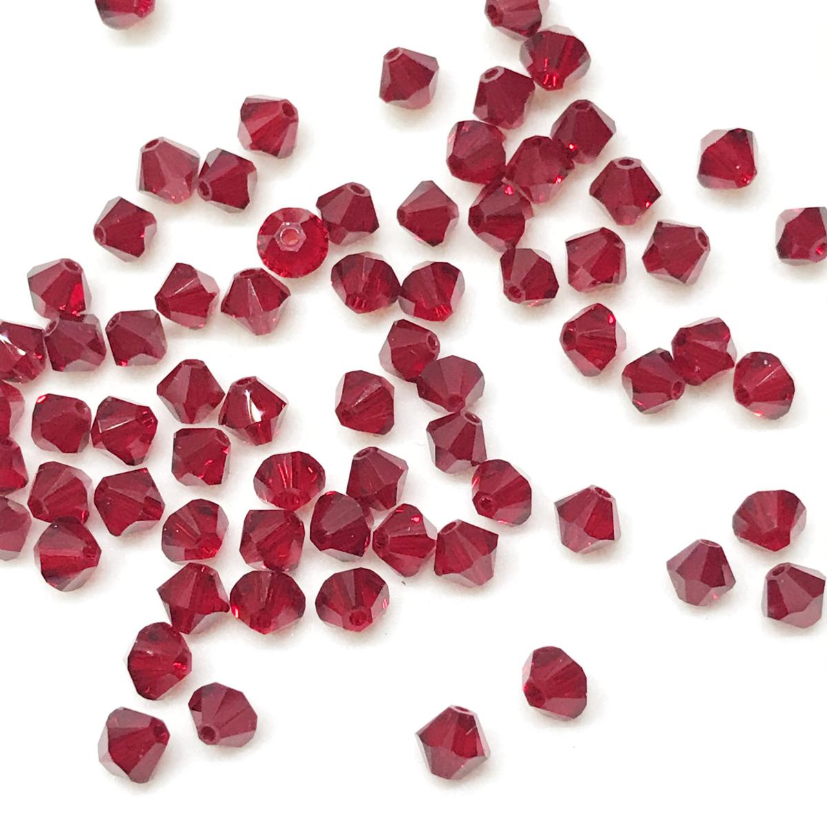 Bead Swarovski Crystals | 4mm | C2 SAT #208 | 25u | Rojo Oscuro