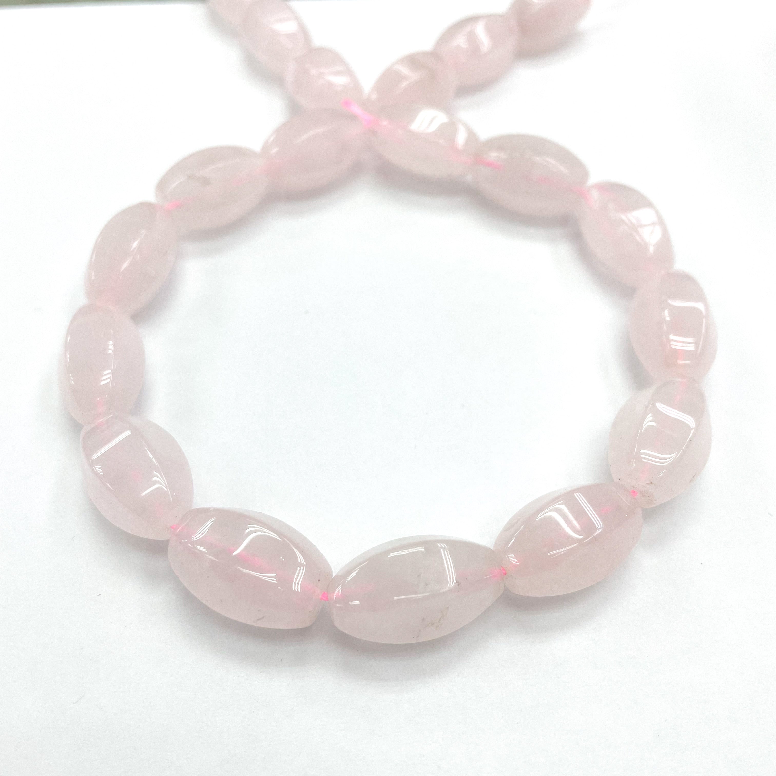 CUARZO ROSADO | OVALADO GRUESO FACETADO | 24MM X 12MM (16-7A)