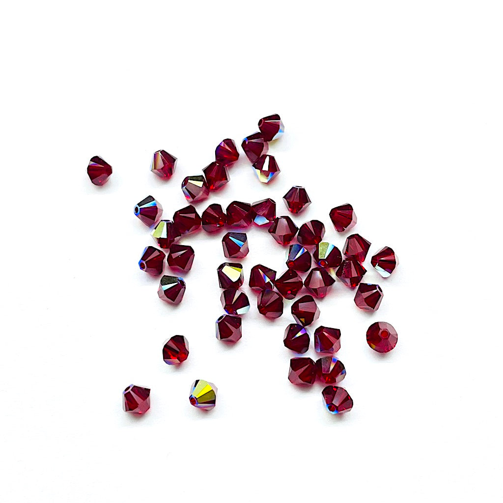 Bead Swarovski Crystals | 4mm | C2 SmT #208 | 25u | Rojo oscuro