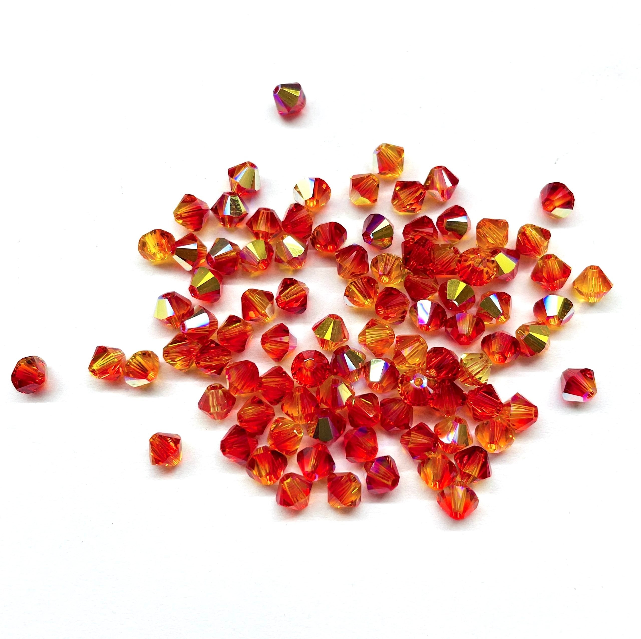 Bead Swarovski Crystals | 4mm | C3 SmT #237 | 25u | Bicolor rojo naranja[M]