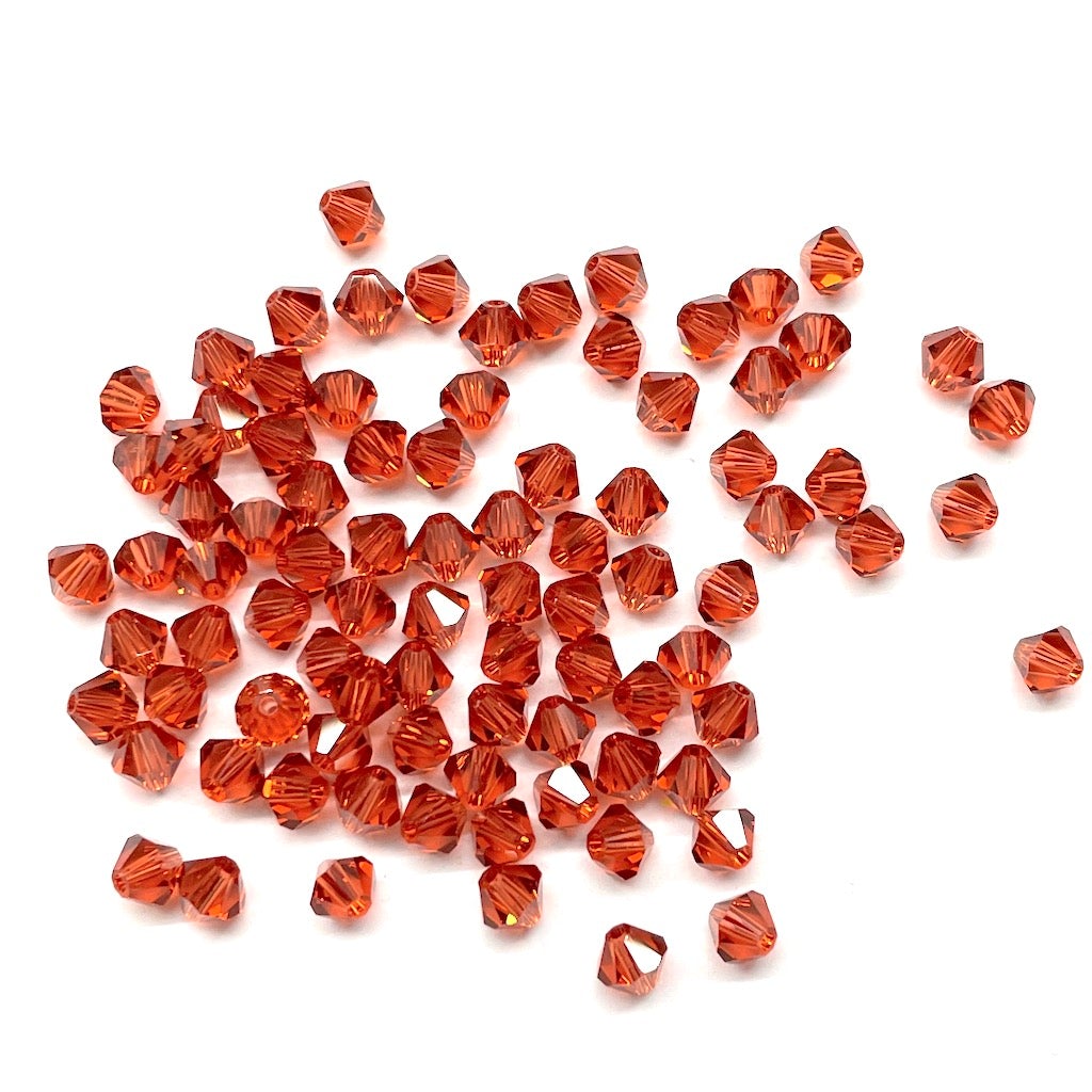 Bead Swarovski Crystals | 4mm | C1 SAT #374 | 25u | Naranja osc