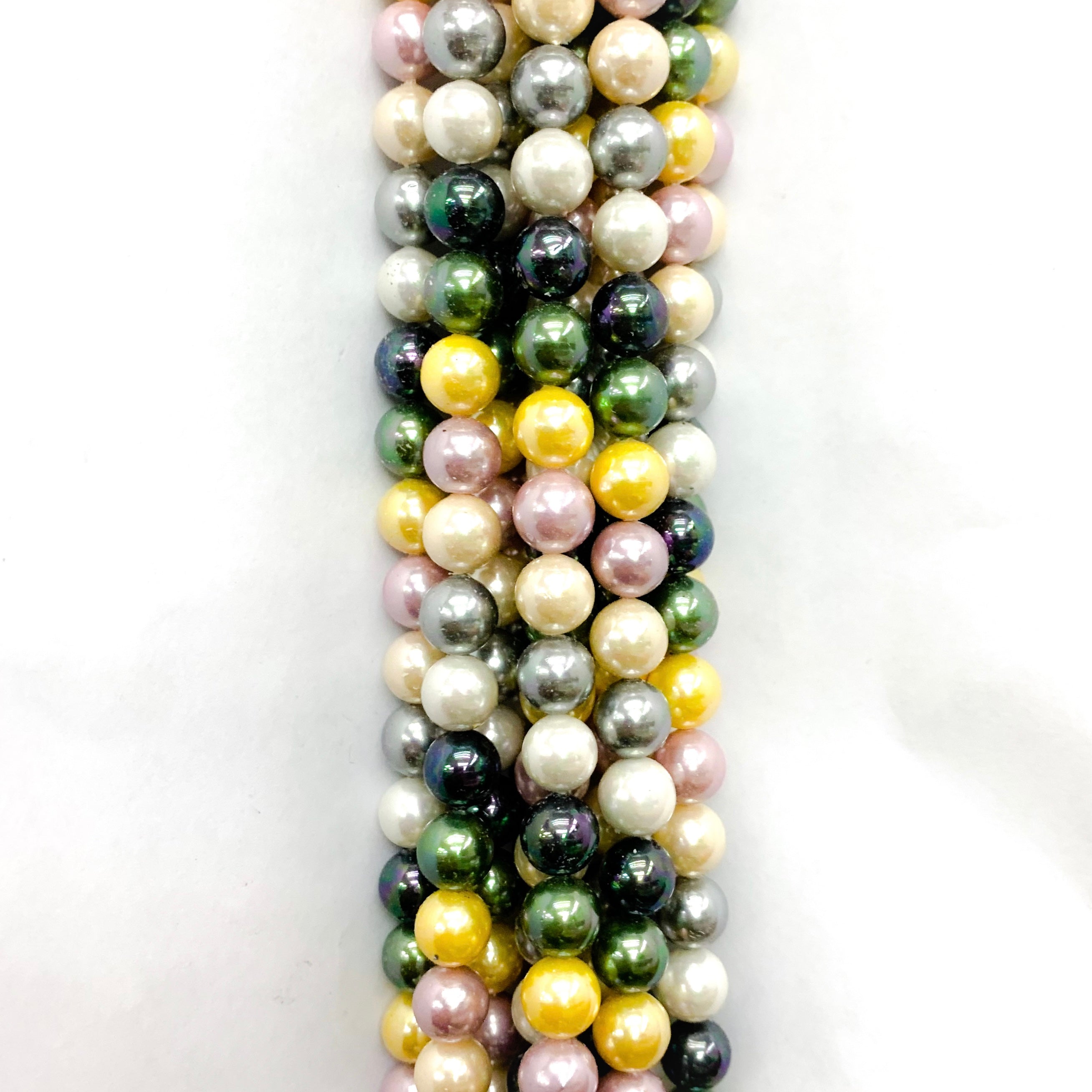 PERLA SHELL | 8MM | MIX VERDE AMARILLO ROSA(13-11C)[11-66D]