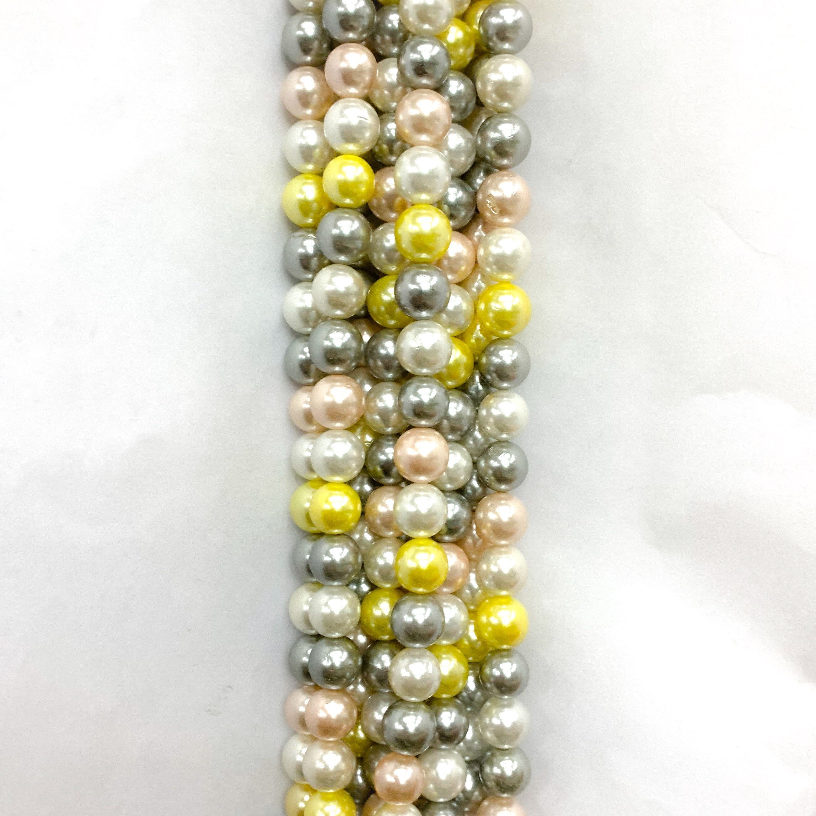 PERLA SHELL | 8MM | MIX GRIS Y AMARILL (9-1C)[11-56D]