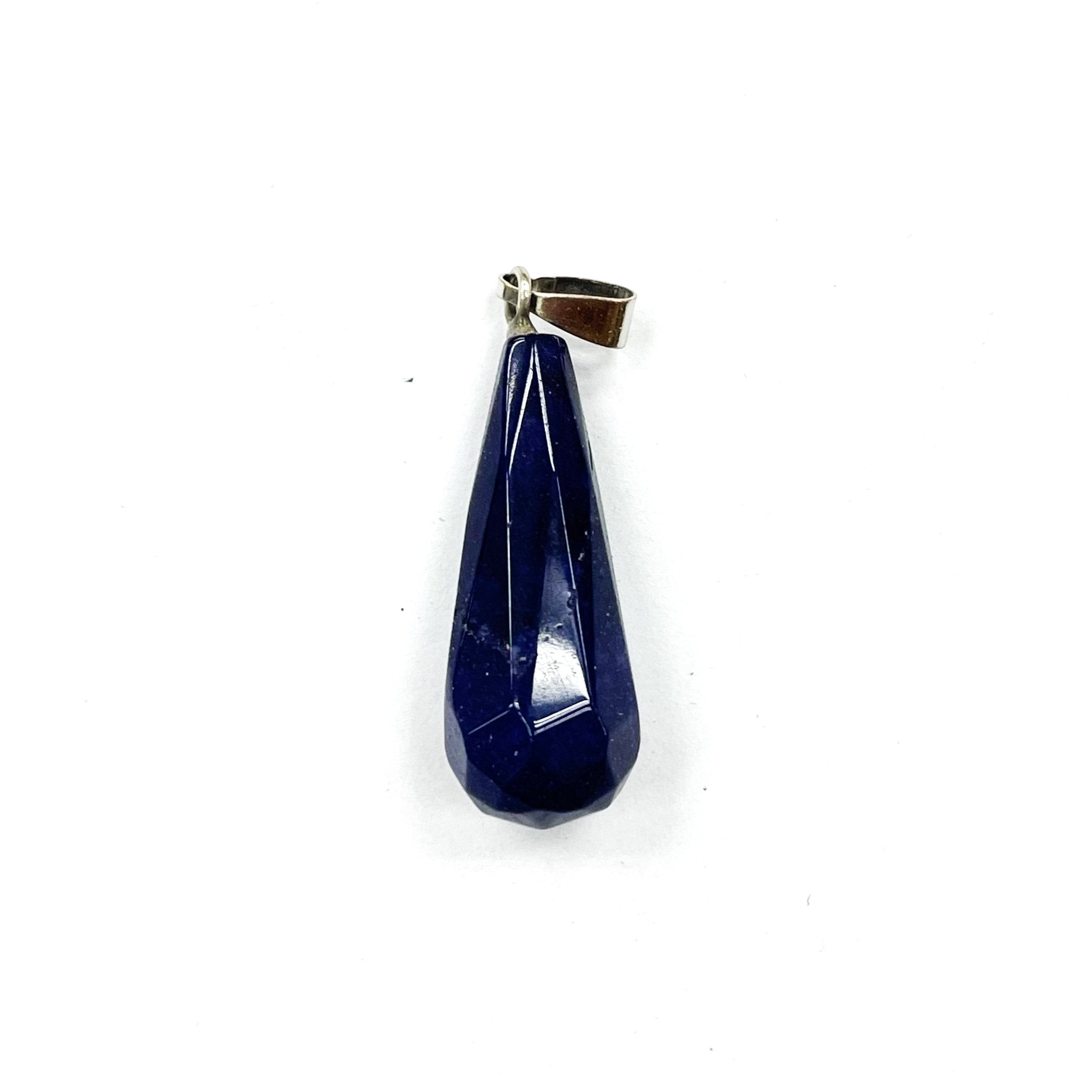 GOTA FACETADA | TIPO ALARGADA | 25MM | AGATA AZUL